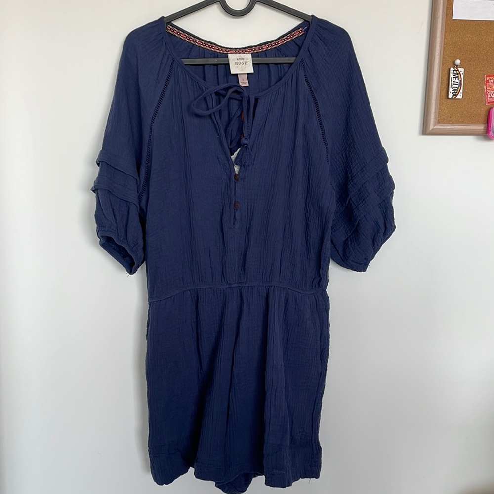 Knox Rose gauze navy romper
